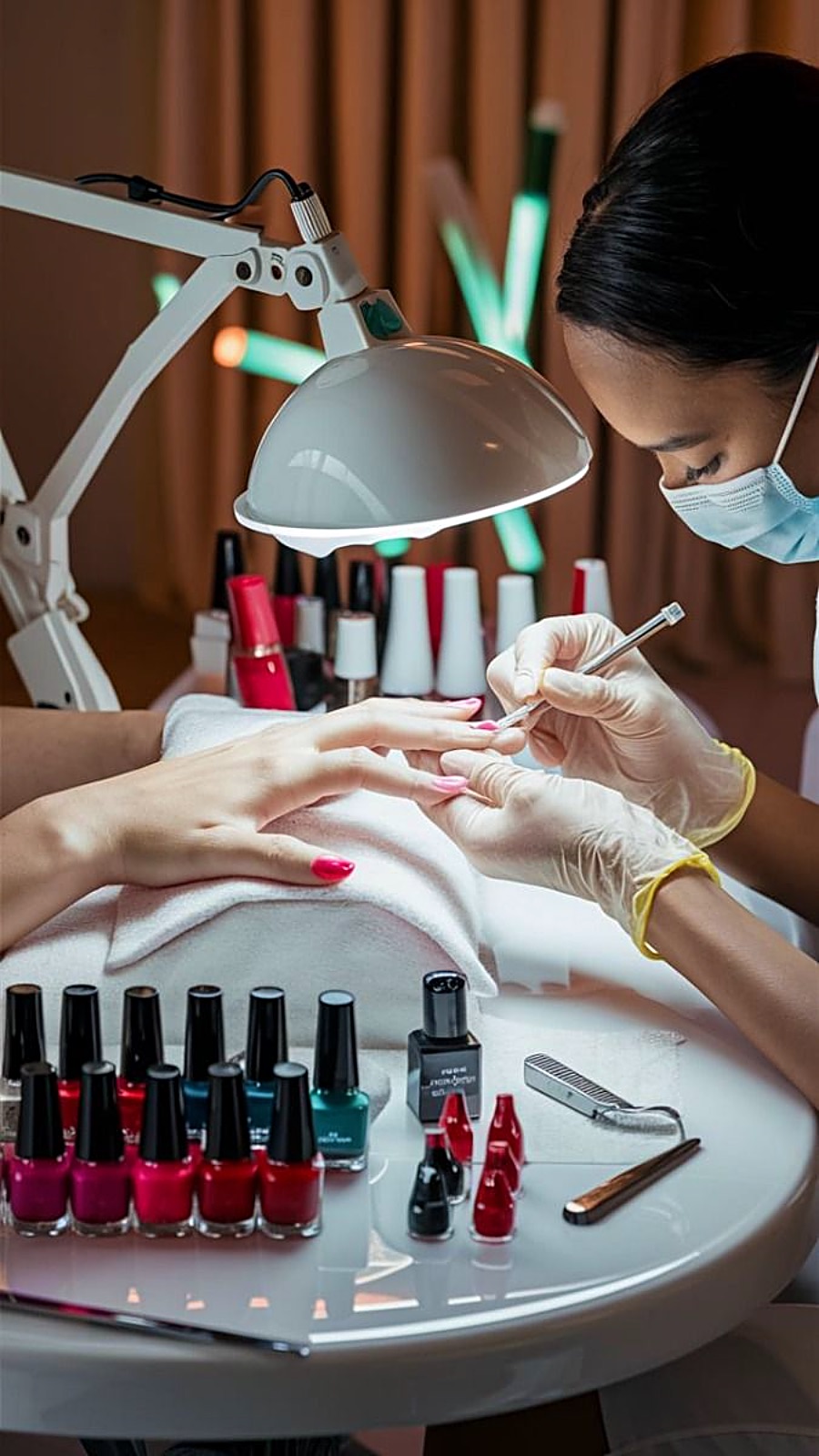 Nail art station at The Salon Vibe